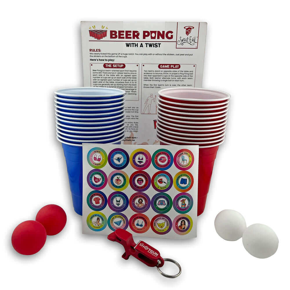 Beer Pong Set - Strip Beer Pong - Front View