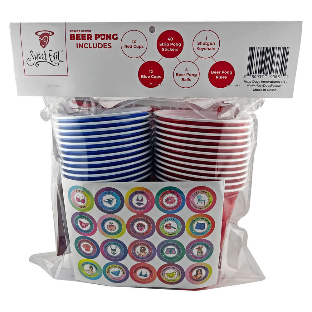 Beer Pong Set - Strip Beer Pong - Back Pack