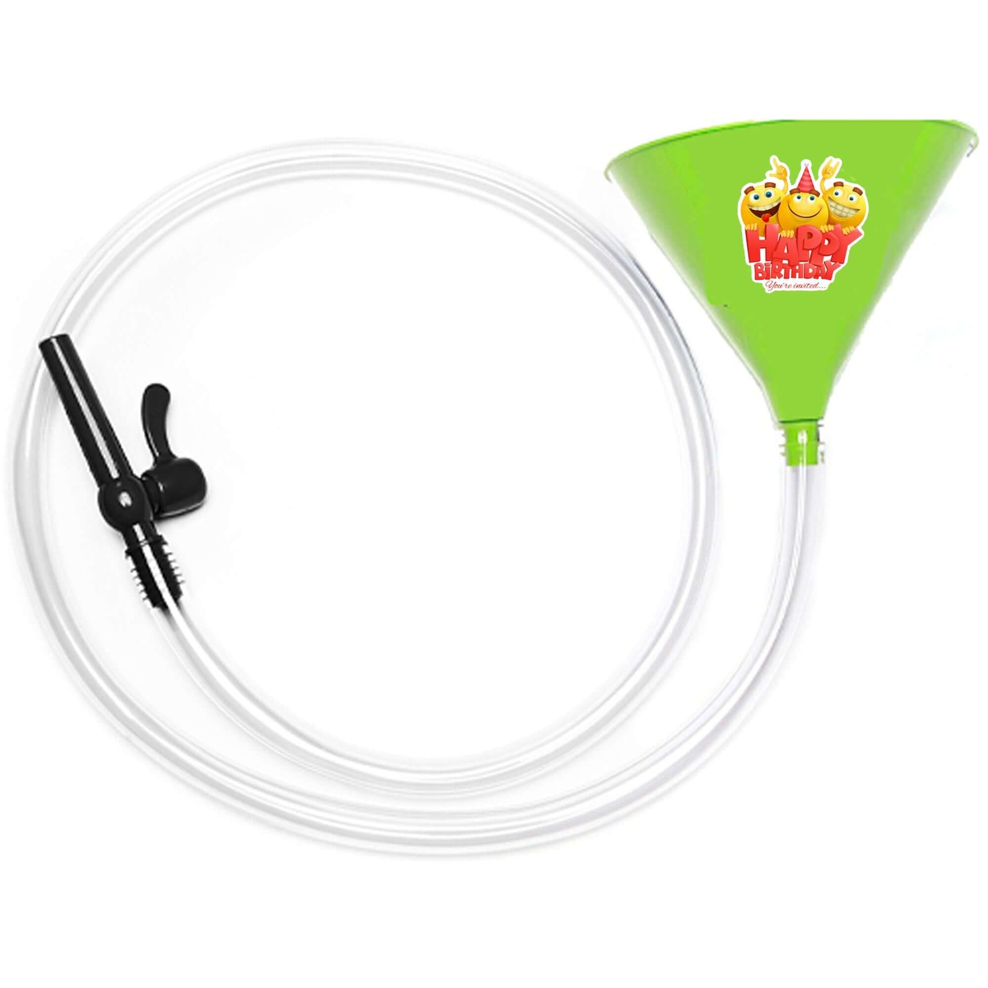 Green Happy Birthday Emoji Funnel Valve 6 ft