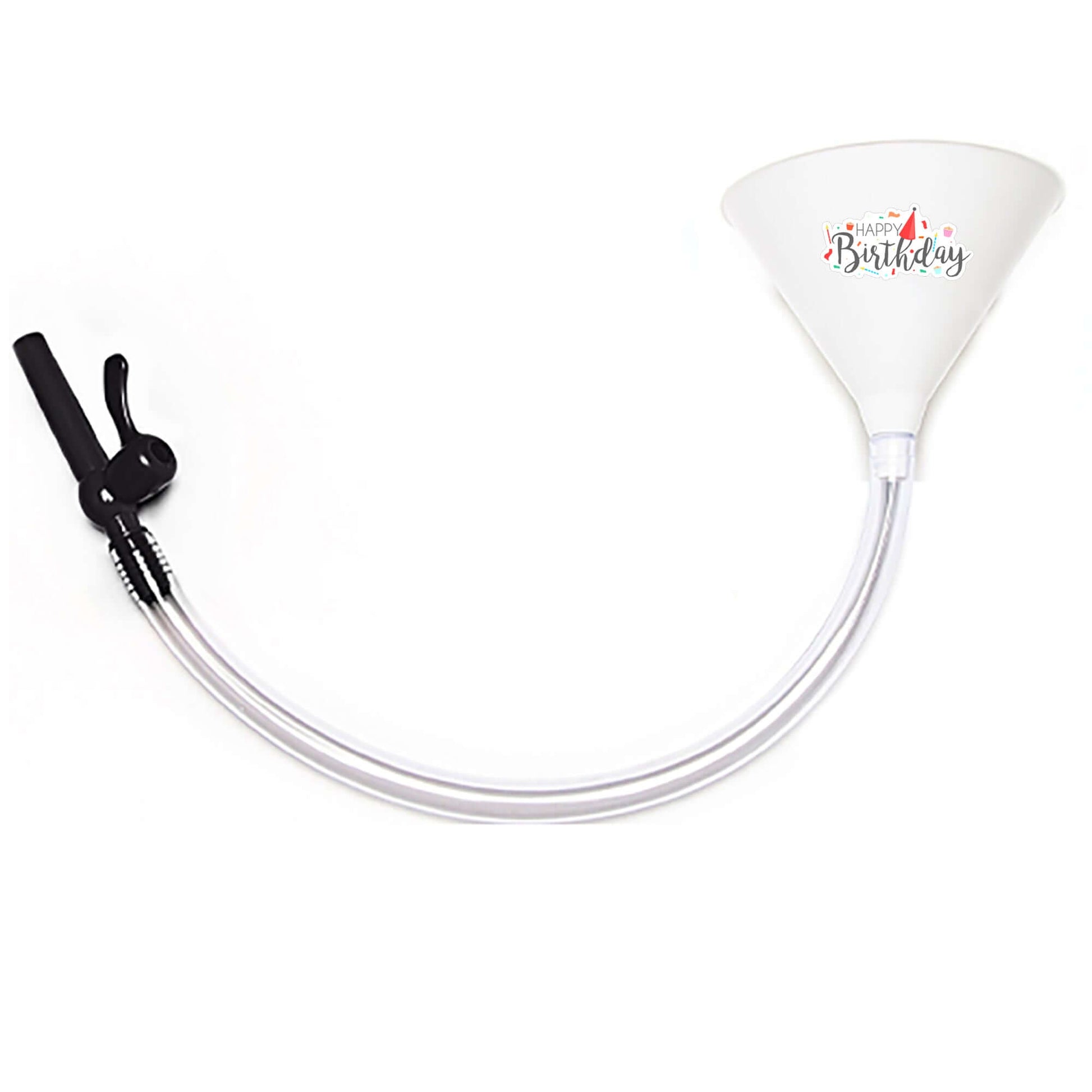 White Happy Birthday Beer Bong Valve