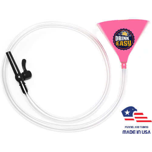 social distancing beer funnel with valve pink