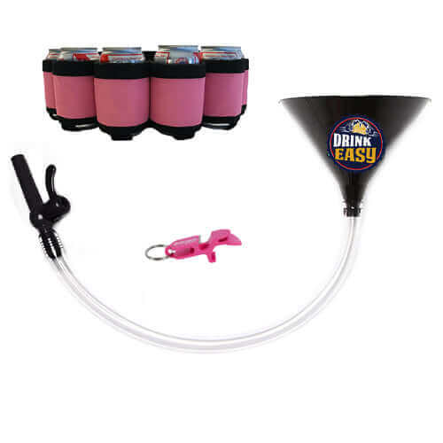 Beer Bong Party Pack Black Funnel Pink Belt 3