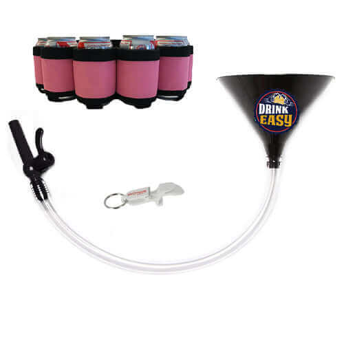 Beer Bong Party Pack Black Funnel Pink Belt 4