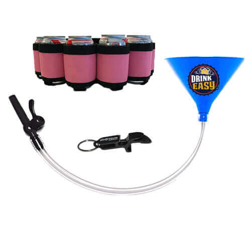 Beer Bong Party Pack Blue Funnel Pink Belt