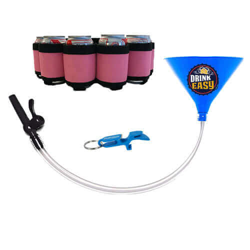 Beer Bong Party Pack Blue Funnel Pink Belt 1