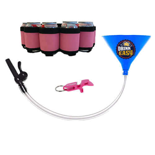 Beer Bong Party Pack Blue Funnel Pink Belt 3