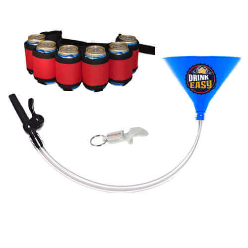 Beer Bong Party Pack Blue Funnel Red Belt 4