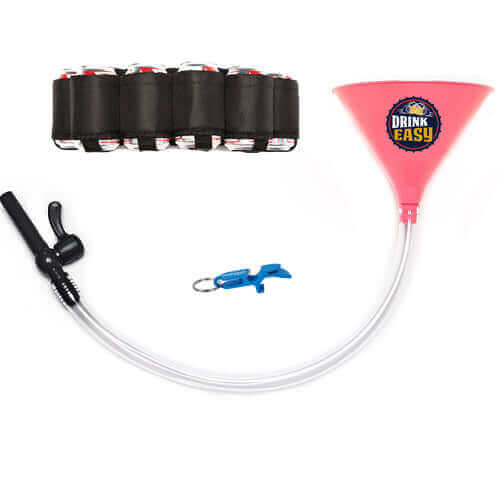 Beer Bong Party Pack Pink Funnel Black Belt 1