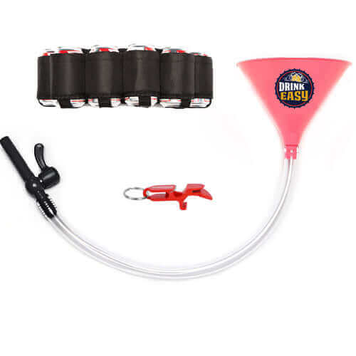 Beer Bong Party Pack Pink Funnel Black Belt 2