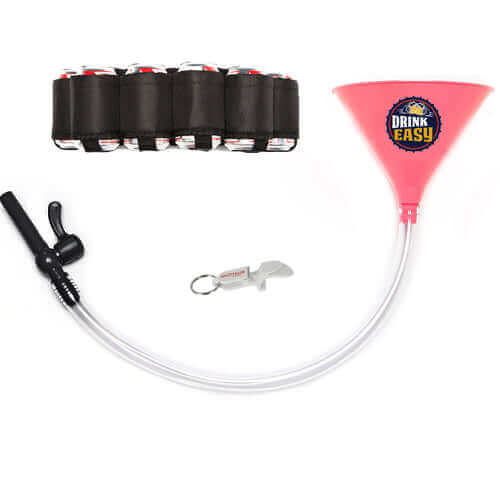 Beer Bong Party Pack Pink Funnel Black Belt 4