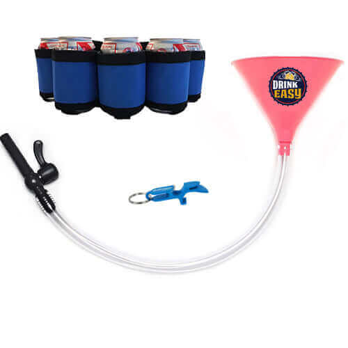 Beer Bong Party Pack Pink Funnel Blue Belt