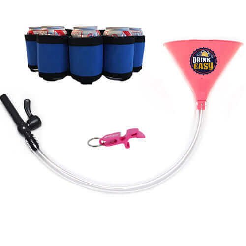 Beer Bong Party Pack Pink Funnel Blue Belt 2