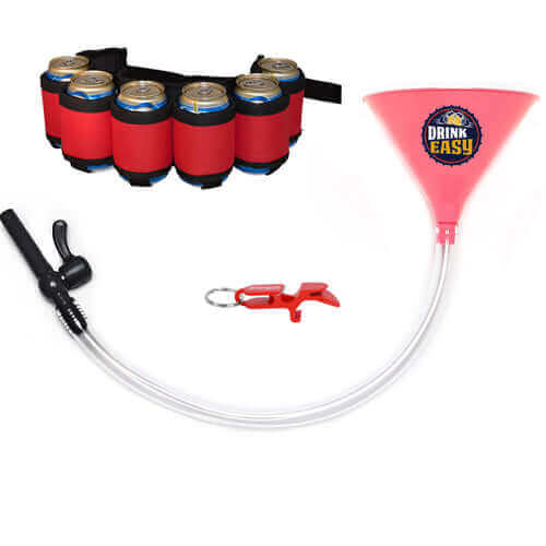 Beer Bong Party Pack Pink Funnel Red Belt 2