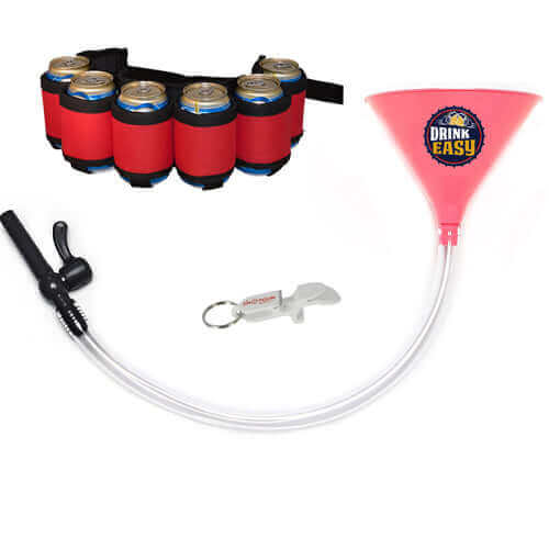 Beer Bong Party Pack Pink Funnel Red Belt 4