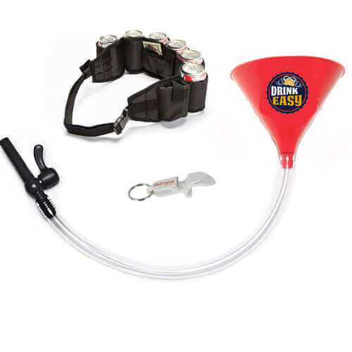 Beer Bong Party Pack Red Funnel Black Belt 4