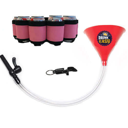 Beer Bong Party Pack Red Funnel Pink Belt