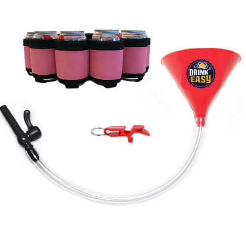 Beer Bong Party Pack Red Funnel Pink Belt 2