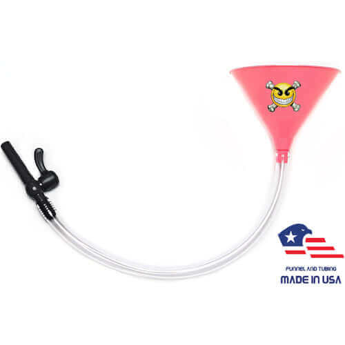 chaos smiley face - pink beer funnel