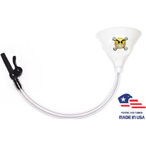 chaos smiley face - white beer funnel
