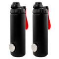 RIPTIDE The Shotgun Bottle - Shotgun stainless steel bottles in black with red straps, designed for shotgunning drinks.
