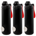 RIPTIDE The Shotgun Bottle - sleek black stainless steel shotgunning bottles with red handles for easy transport.