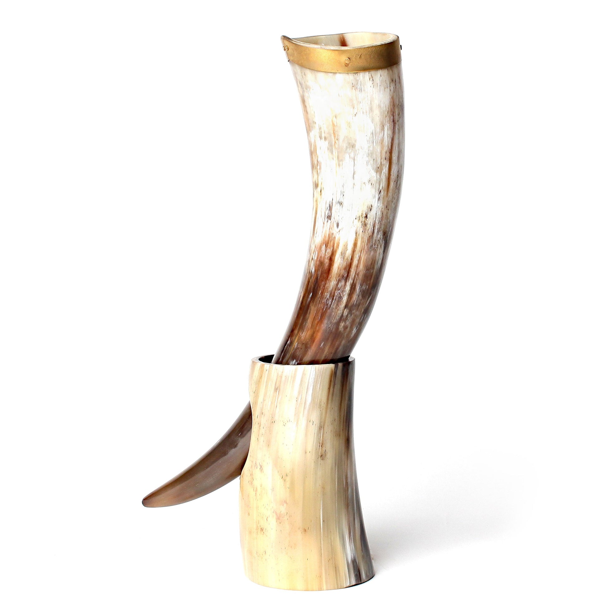 Decorative item with a natural horn design on a white background