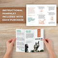 Instructional pamphlet included with each purchase on a wooden surface