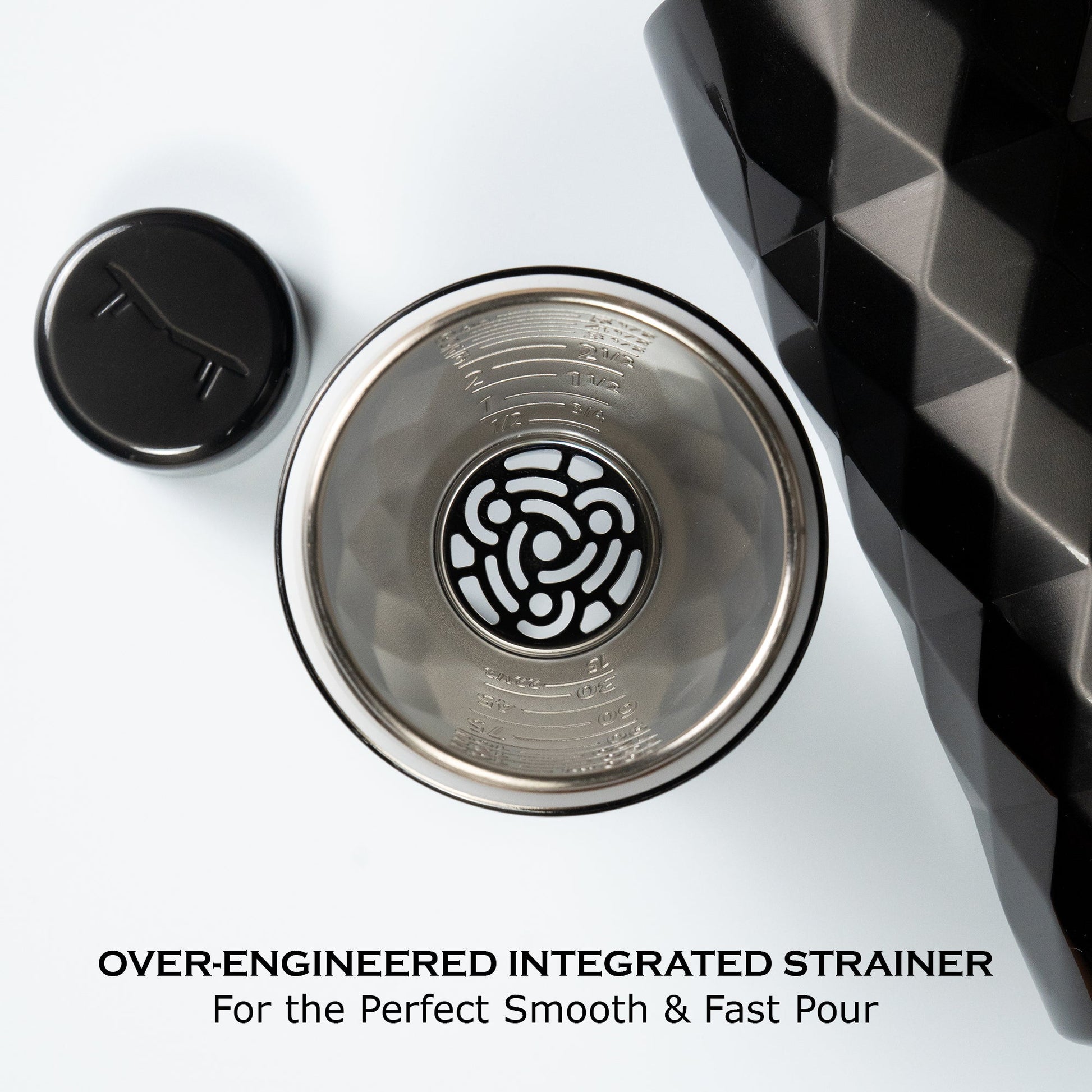 FANCY MAN Insulated Cocktail Shaker with integrated strainer for smooth and fast pouring