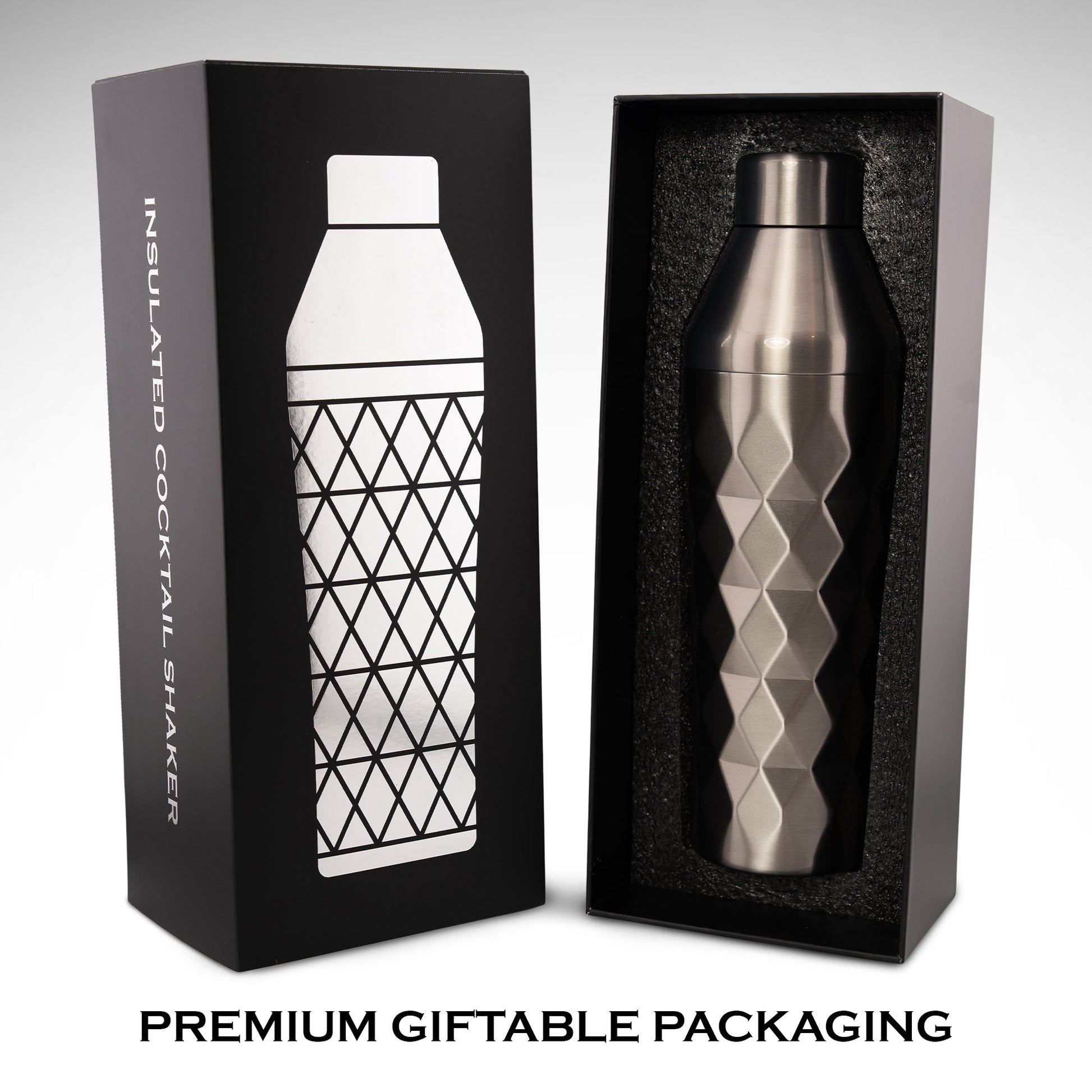 FANCY MAN Insulated Cocktail Shaker in premium giftable packaging for stylish drinks.