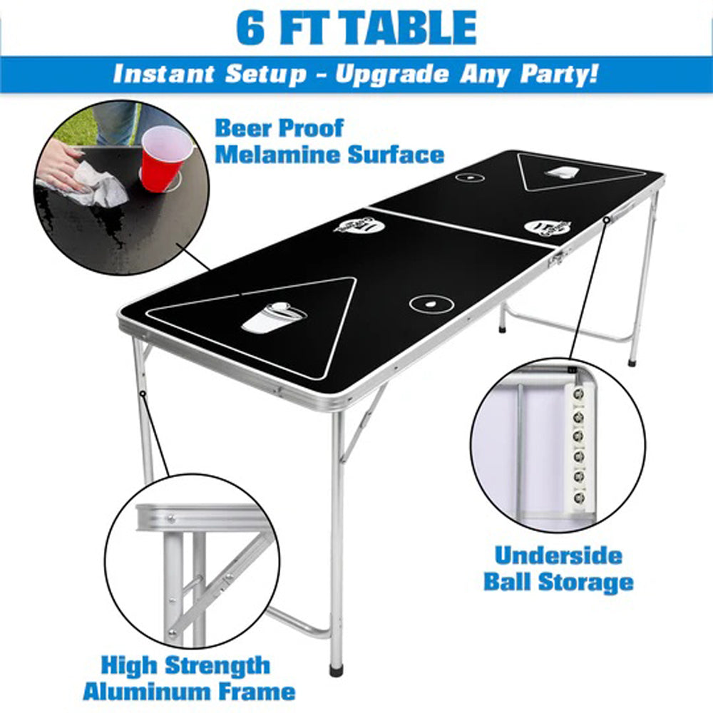 Beer Pong Table – 6ft Portable Folding Edition