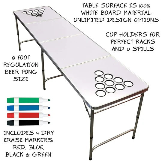 Beer Pong Table – 8ft Dry Erase Custom Edition