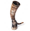 Decorative horn with a natural finish on a white background
