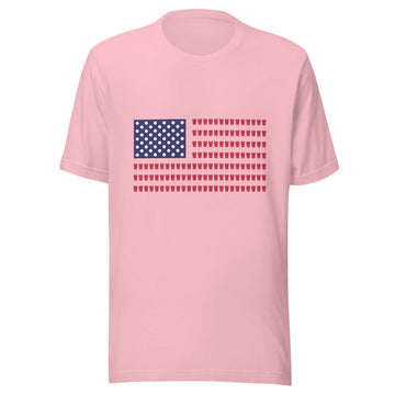 Beer Pong USA Flag - Unisex t-shirt - Pink 