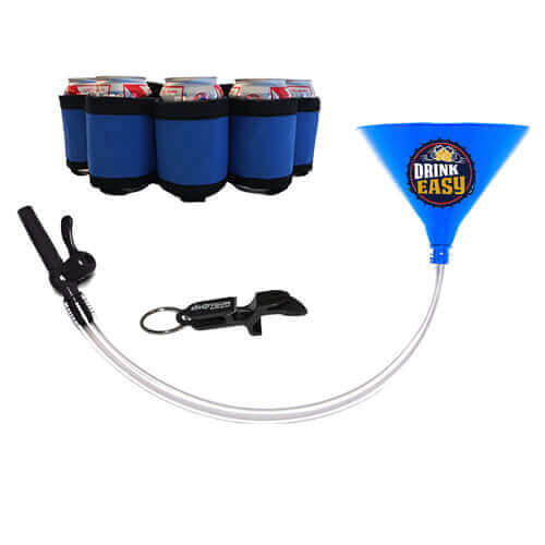 Beer Bong Party Pack Blue Funnel Blue Belt