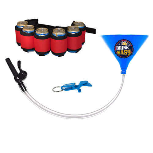 Beer Bong Party Pack Blue Funnel Red Belt 1