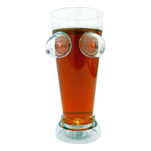 Boobie Beer Glass - Light Up - (Plastic) Front with Beer