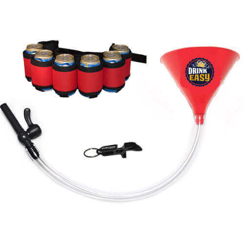 Beer Bong Party Pack Red Funnel Red Belt