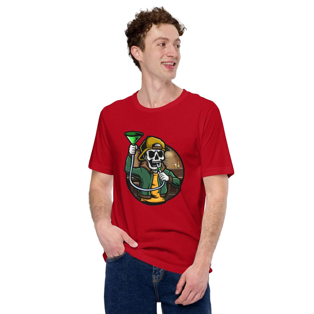 Beer Bong All Night - Unisex t-shirt - Red