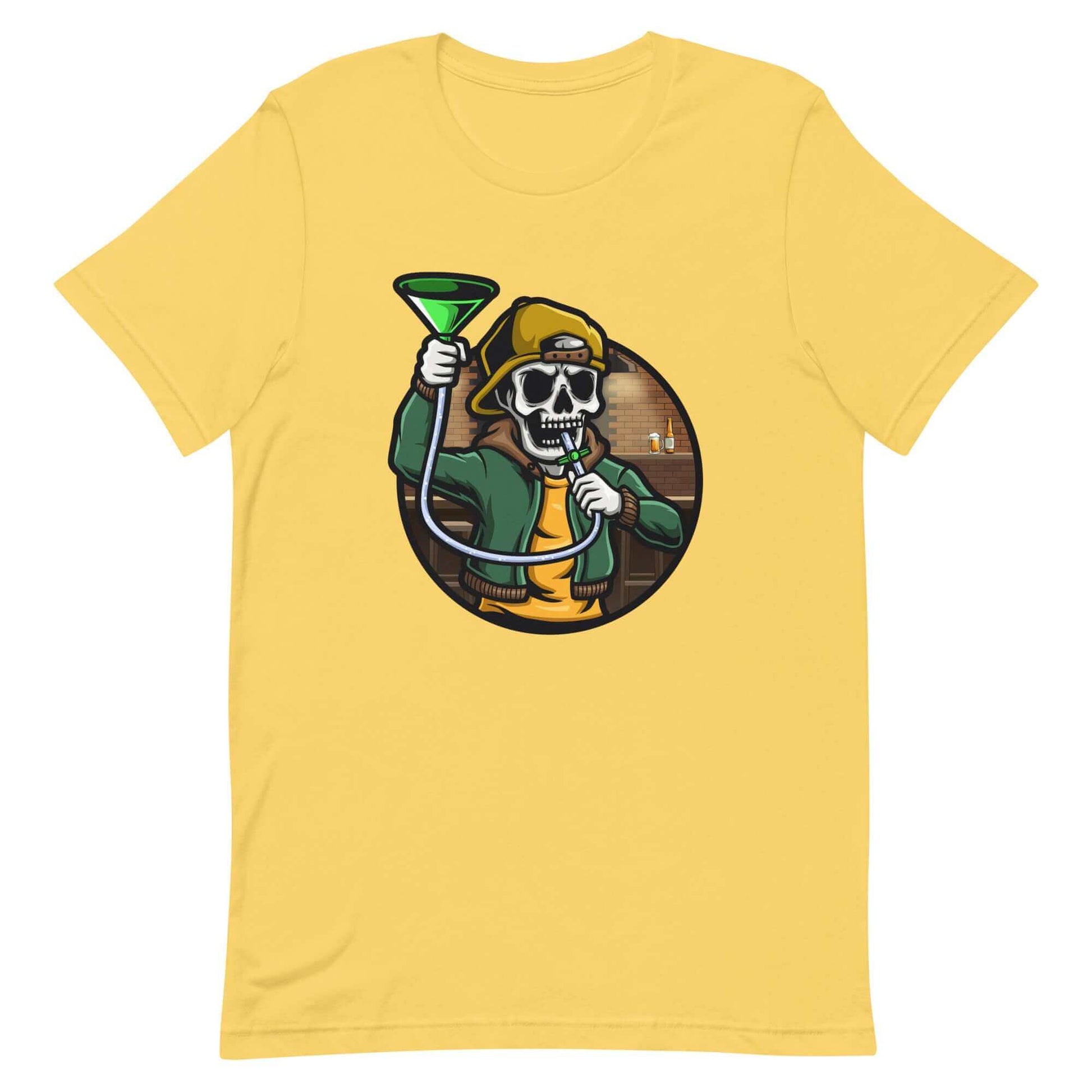 Beer Bong All Night - Unisex t-shirt - Yellow
